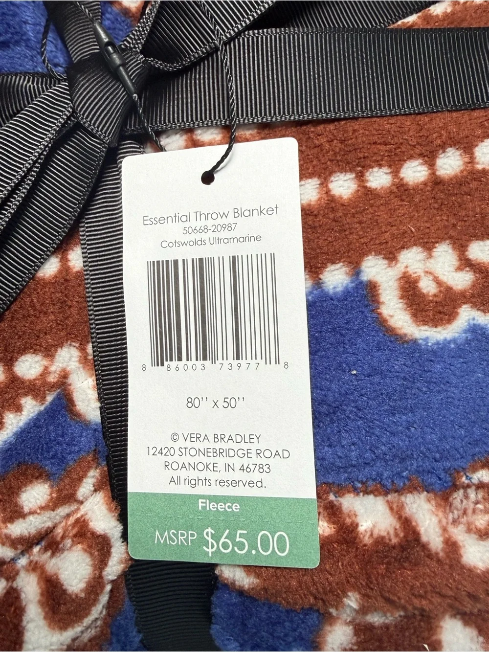 VERA BRADLEY Essential Throw Blanket 80